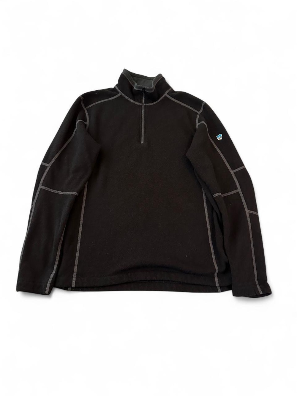 Men's Black Quarter Zip Fleece Sweater